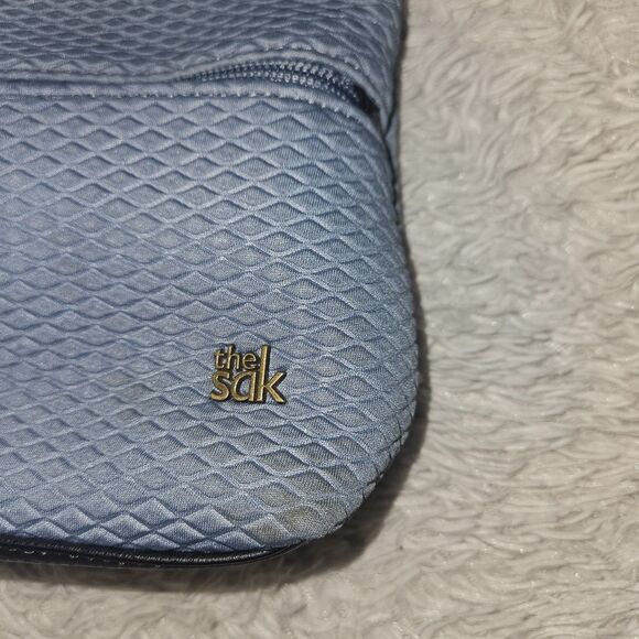 THE SAK Olvera Steal Blue Canvas Crossbody Bag Gray Blue Multi Pocket - Picture 4 of 16